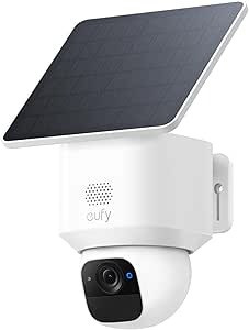 كاميرا eufy Security SoloCam S340، كاميرات مراقبة خارجية لاسلكية تعمل بالطاقة الشمسية، كاميرات للأمن المنزلي، مراقبة بزاوية 360 درجة، بدون نقاط عمياء، واي فاي 2.4 جيجاهرتز.